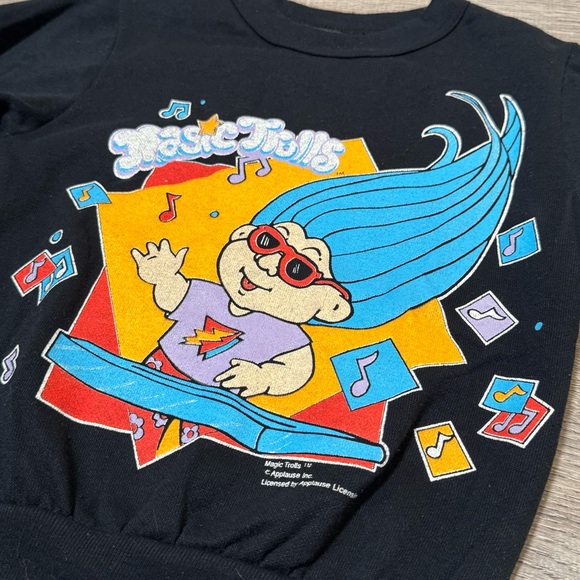 Vintage 90s Magic Trolls Kids Graphic Sweatshirt USA Size 6 - Picture 2 of 7